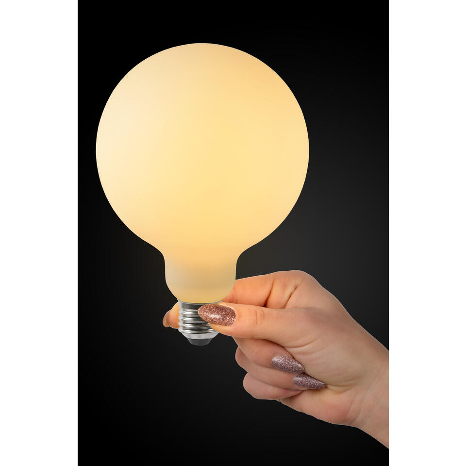 Lucide G125 - Filament lamp - Ø 12,5 cm - LED Dimb. - E27 - 1x5W 2700K - Opaal