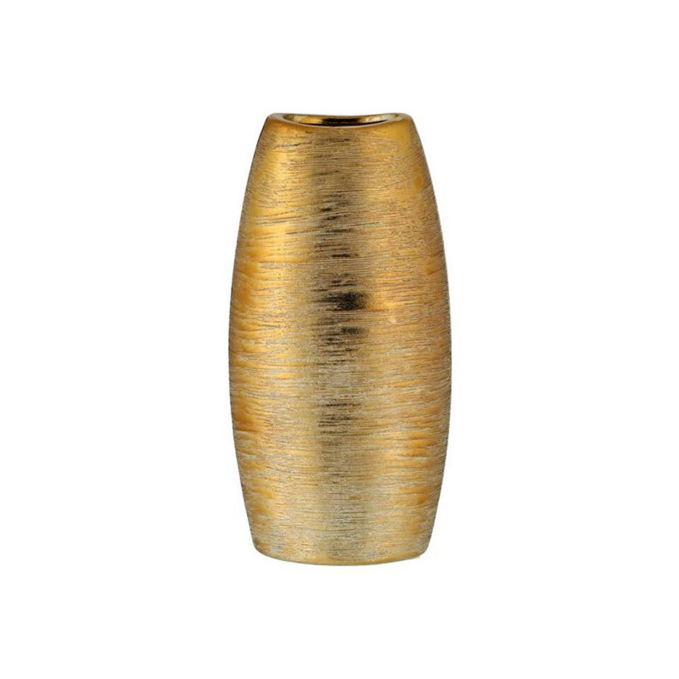 uit Terug kijken stikstof Cepewa Vaas - keramiek - goudkleurig - metaal look - 12 x 26 cm | Leen  Bakker