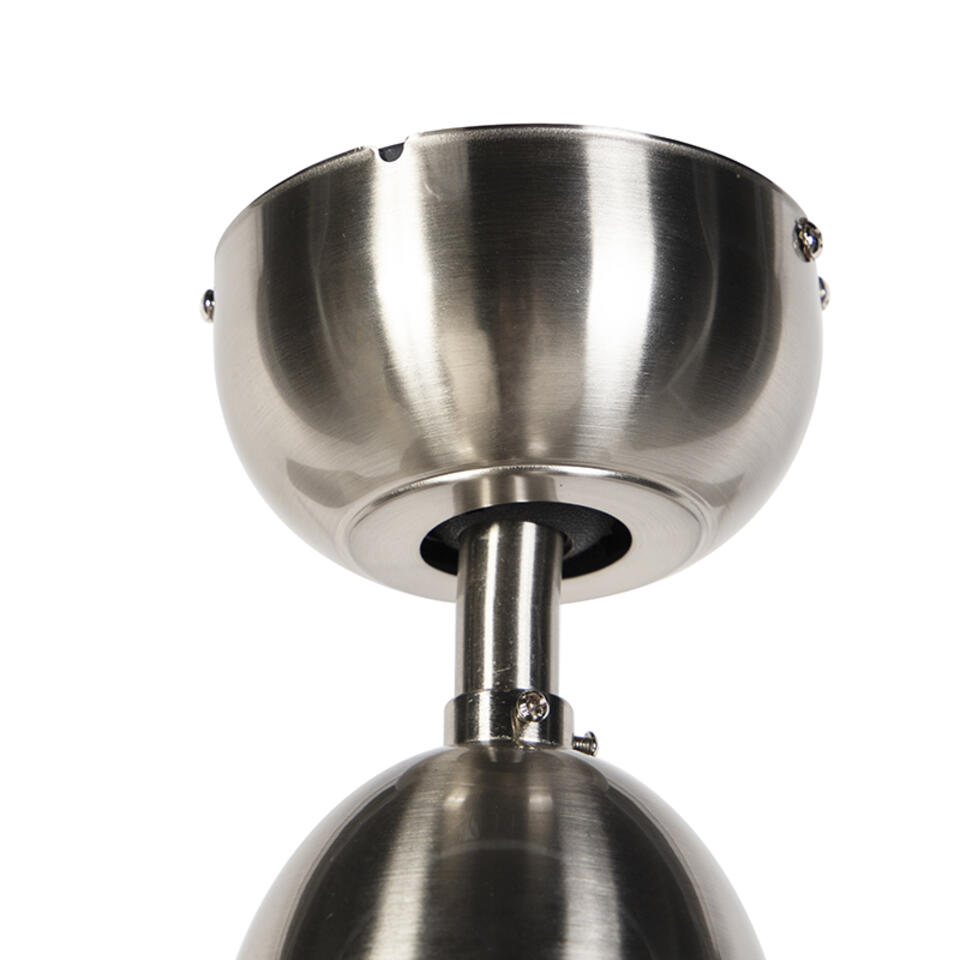 QAZQA Plafondventilator zilver-grijs met afstandsbediening - Fanattic