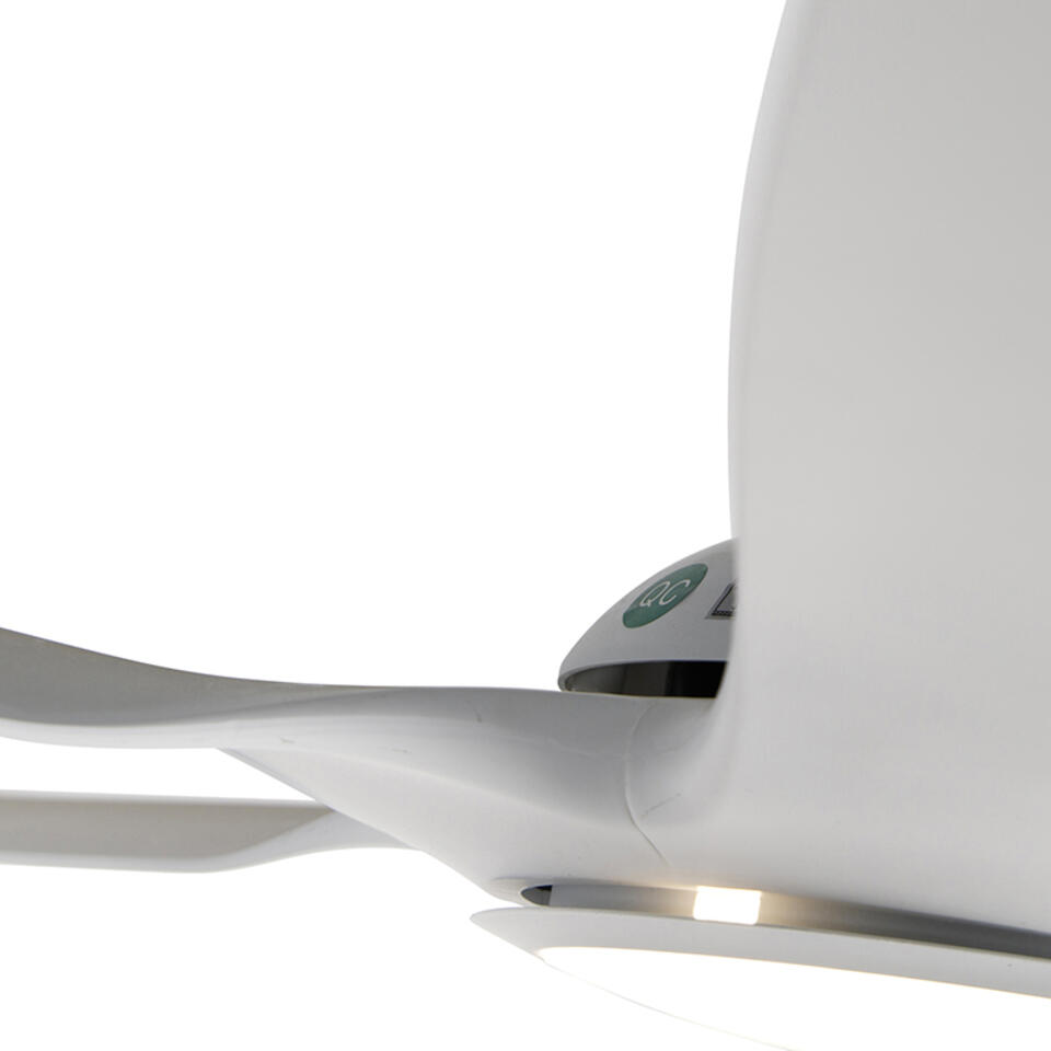 QAZQA Moderne plafondventilator wit incl. LED met afstandsbediening - Fimm