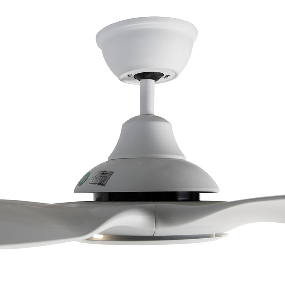 QAZQA Moderne plafondventilator wit incl. LED met afstandsbediening - Fimm