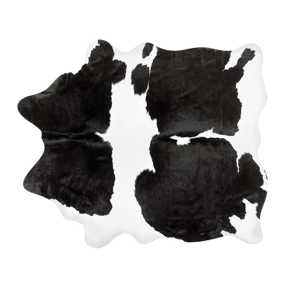 Beliani Schapenvacht - NASQU zwart koeienhuid leer 4x2x3 cm