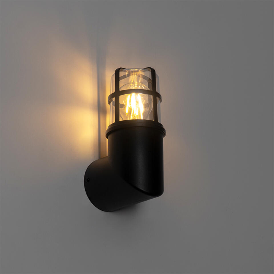 QAZQA Moderne buiten wandlamp zwart IP54 - Kiki