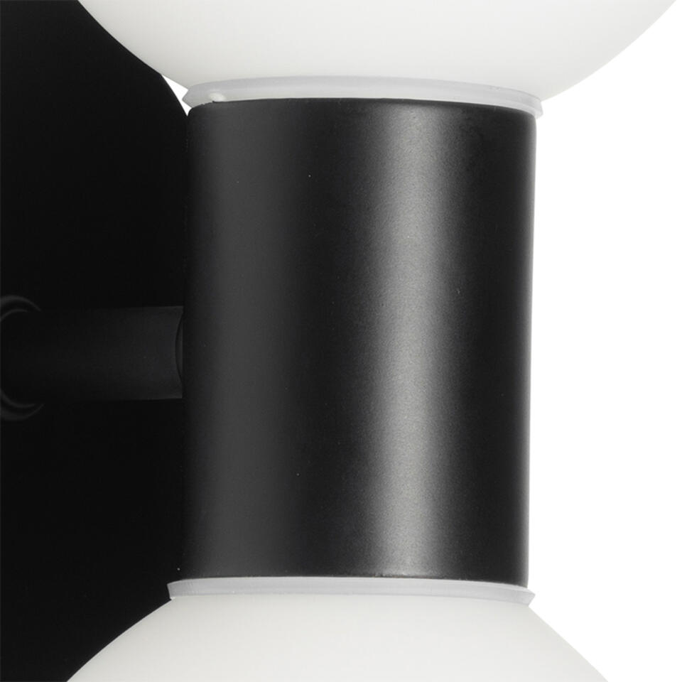 QAZQA Moderne wandlamp zwart IP44 2-lichts - Cederic