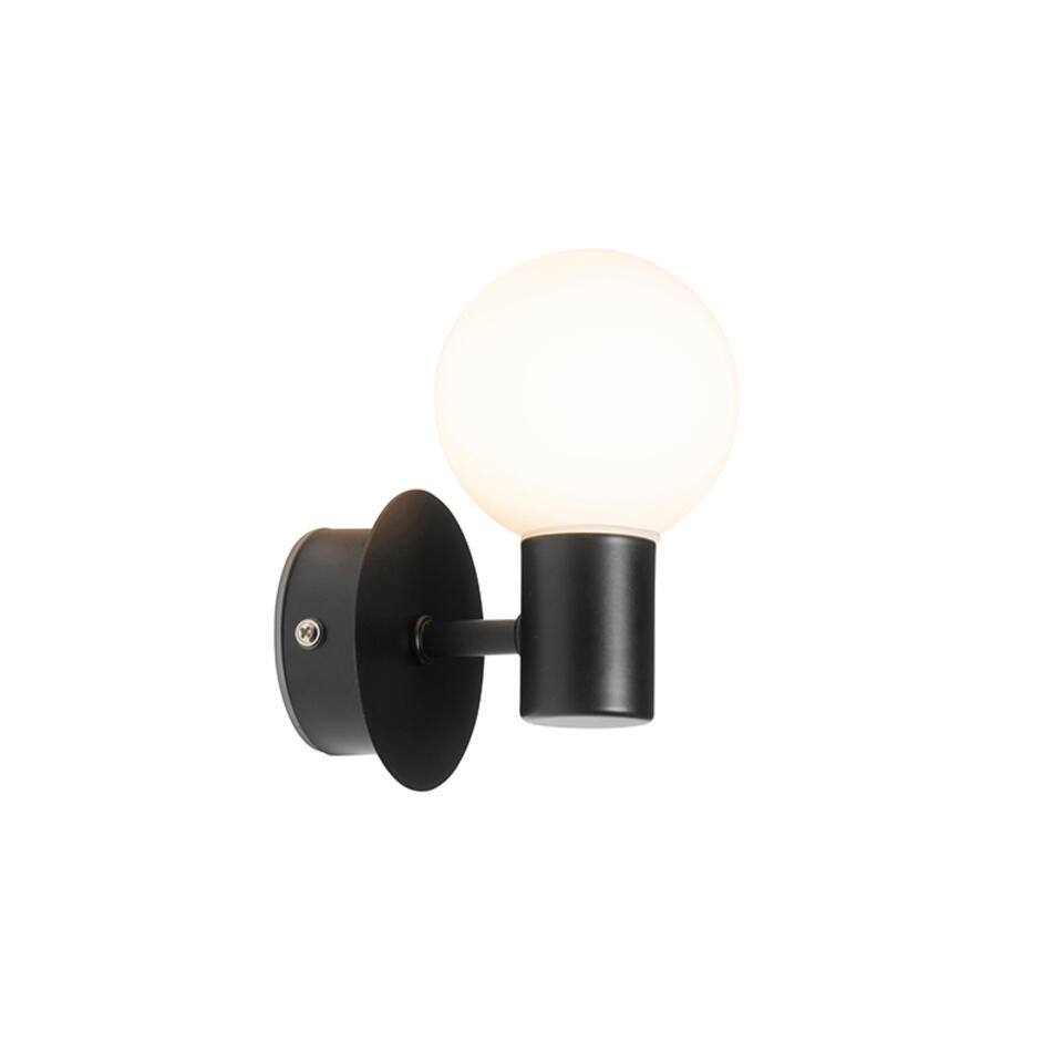 QAZQA Moderne wandlamp zwart IP44 - Cederic Up