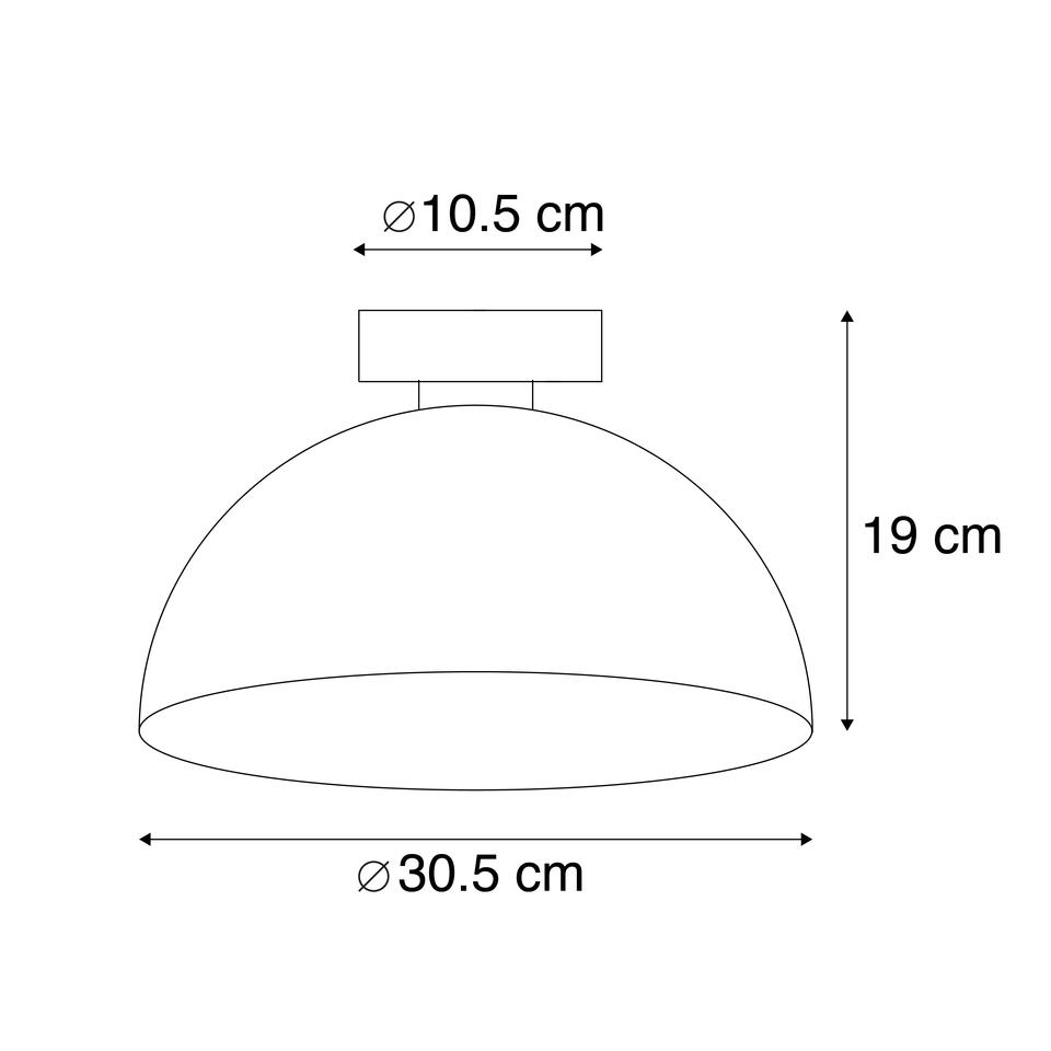 QAZQA Plafondlamp grijs met zilver 30 cm - Magna Basic
