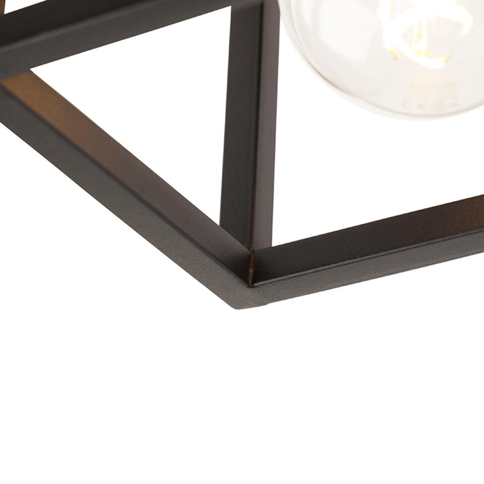 QAZQA IndustriÃ«le plafondlamp zwart 99,5 cm 4-lichts - Cage
