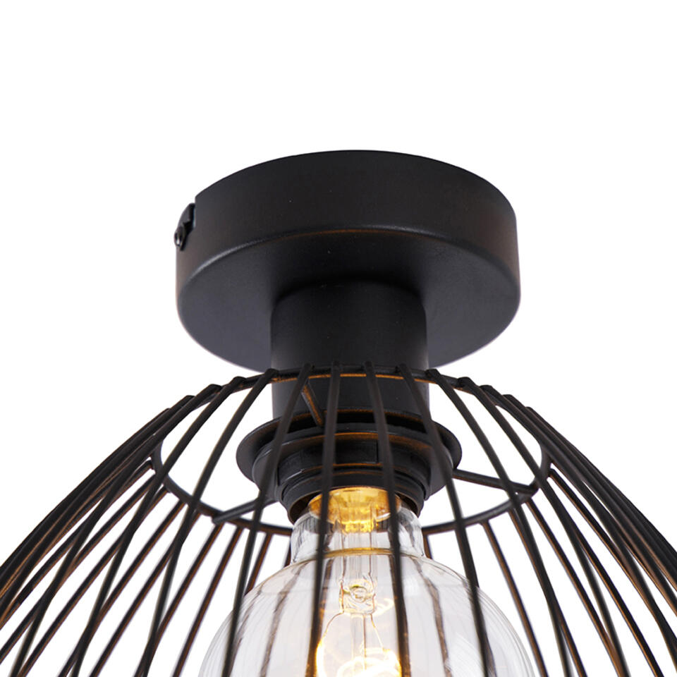 QAZQA Design plafondlamp zwart 29 cm - Pua