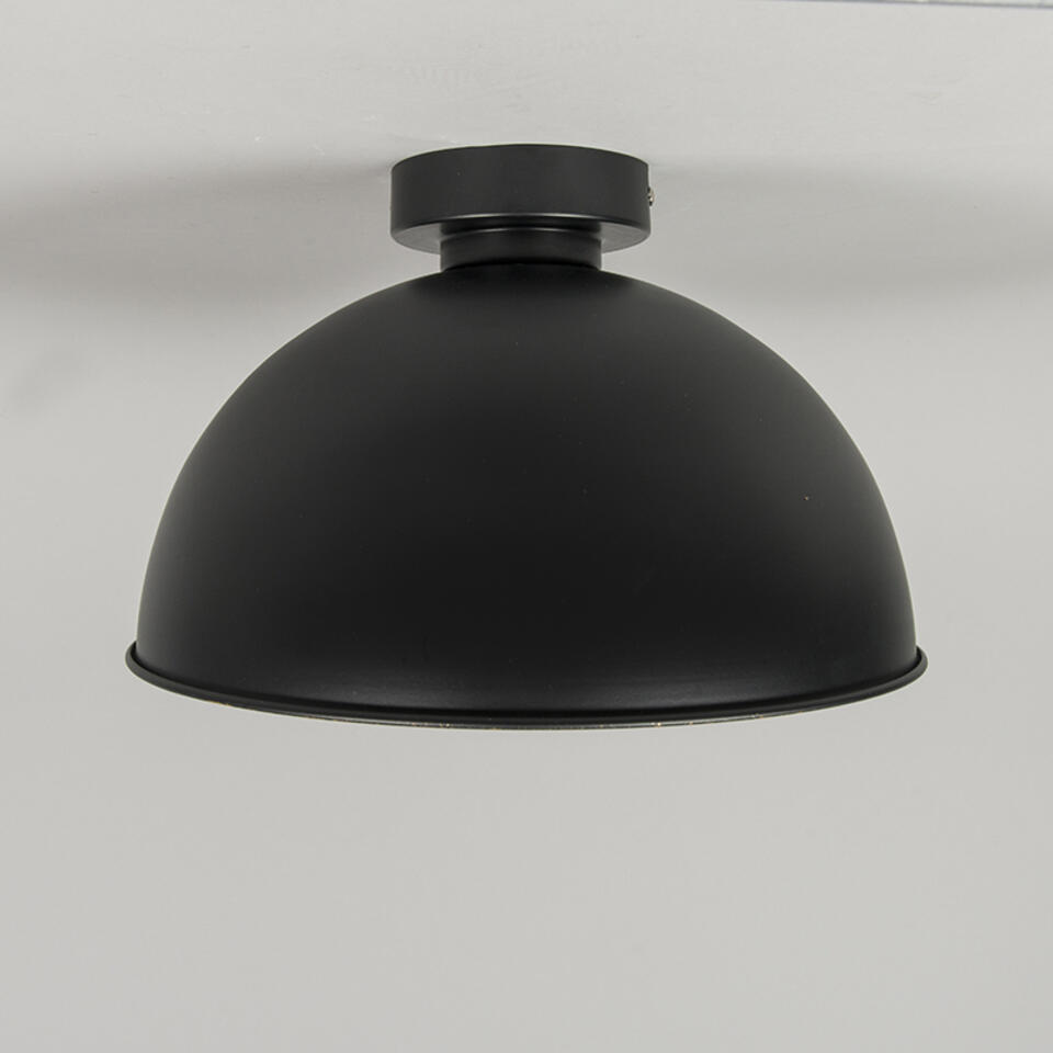 QAZQA IndustriÃ«le plafondlamp zwart met goud 30 cm - Magna Basic