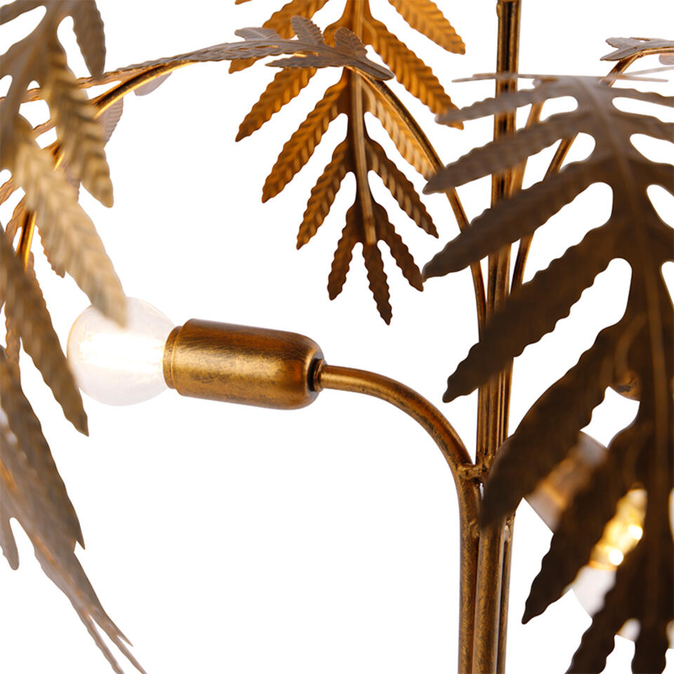 QAZQA Art Deco tafellamp goud 3-lichts - Botanica