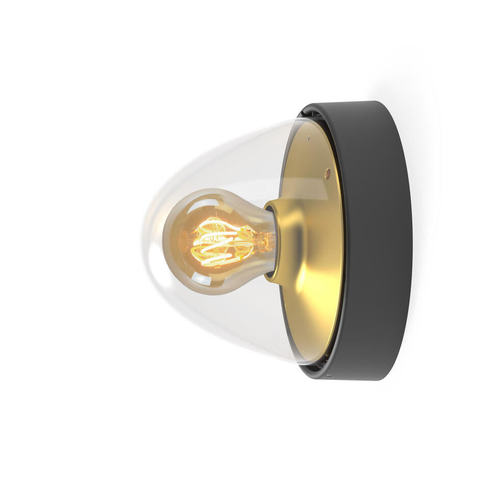 Nowodvorski Buitenlamp Nook Ø 18 cm sensor goud zwart