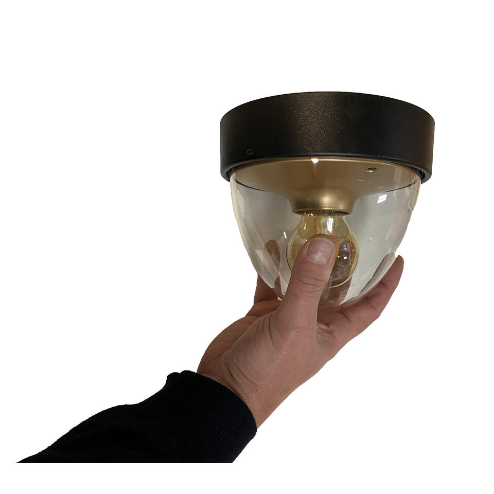 Nowodvorski Buitenlamp Nook Ø 18 cm sensor goud zwart