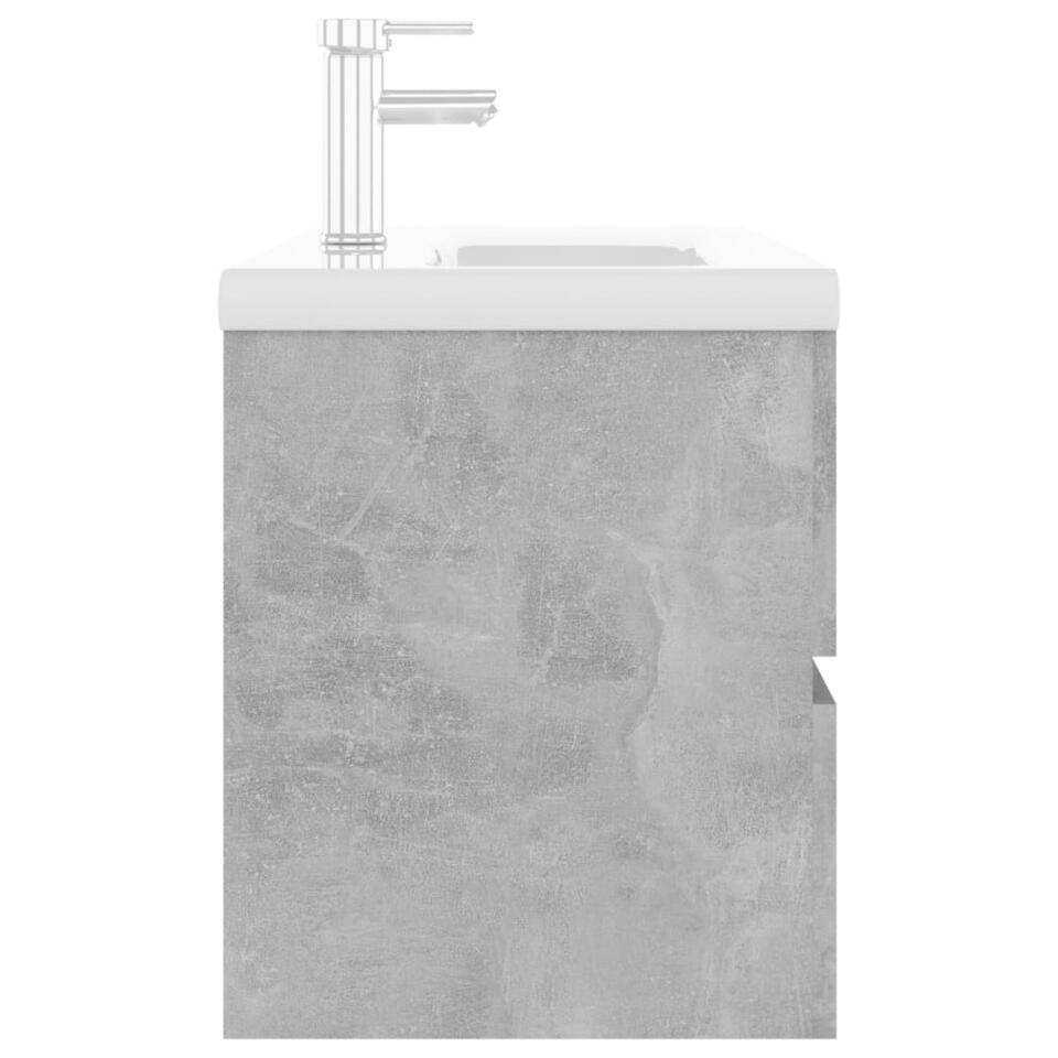 Top voor de hand liggend Dinkarville vidaXL Wastafelkast met ingebouwde wastafel spaanplaat betongrijs | Leen  Bakker