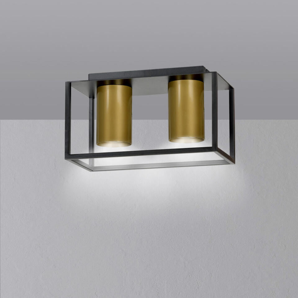 Emibig Plafondlamp Tiper 2 lichts zwart - goud