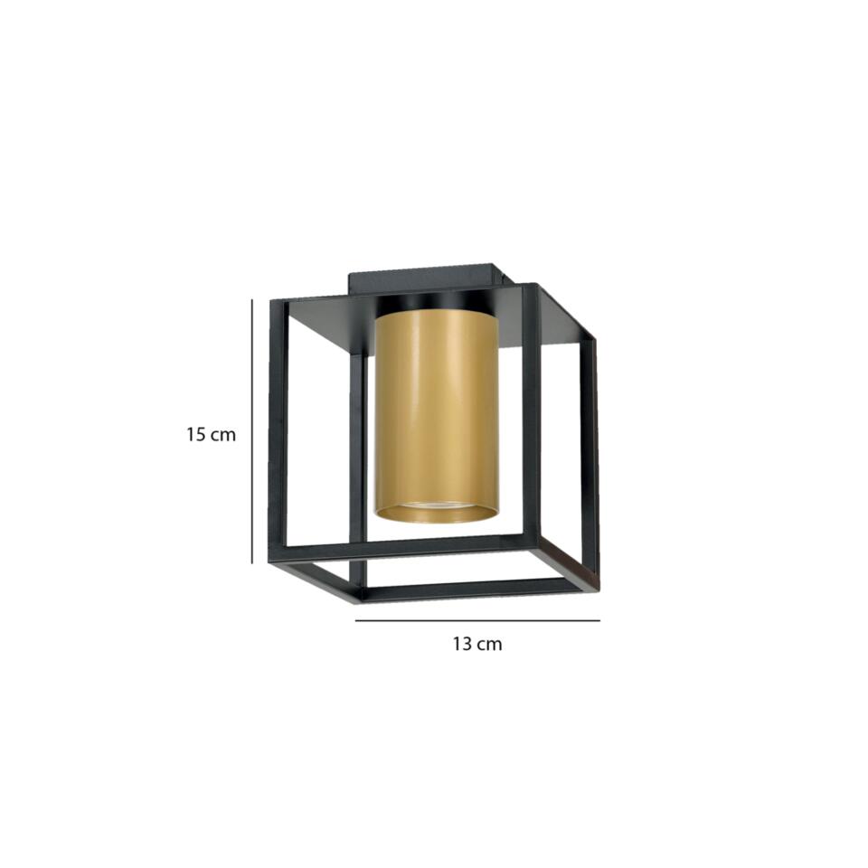 Emibig Plafondlamp Tiper 1 lichts zwart - goud