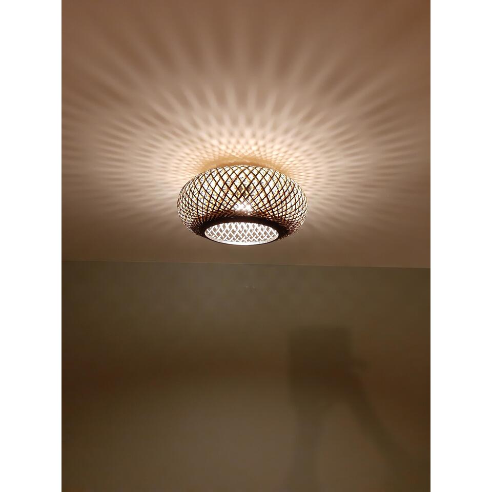Anne Light & home Plafondlamp Maze Ø 42 cm bamboe zwart beige