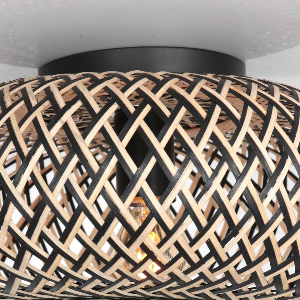 Anne Light & home Plafondlamp Maze Ø 42 cm bamboe zwart beige