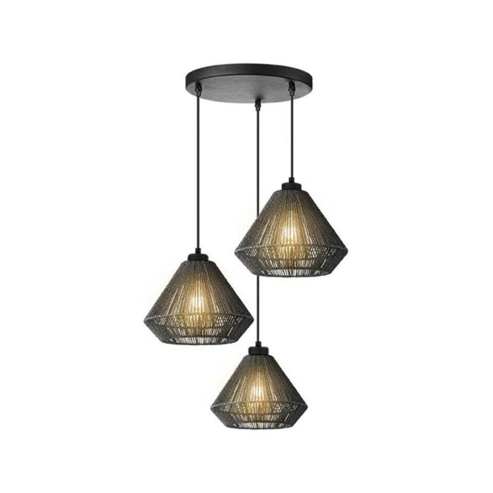 verliezen koud Aanhankelijk LABEL51 - Hanglamp Ibiza Diamond - 3-Lichts - 30x30x150cm - Zwart | Leen  Bakker