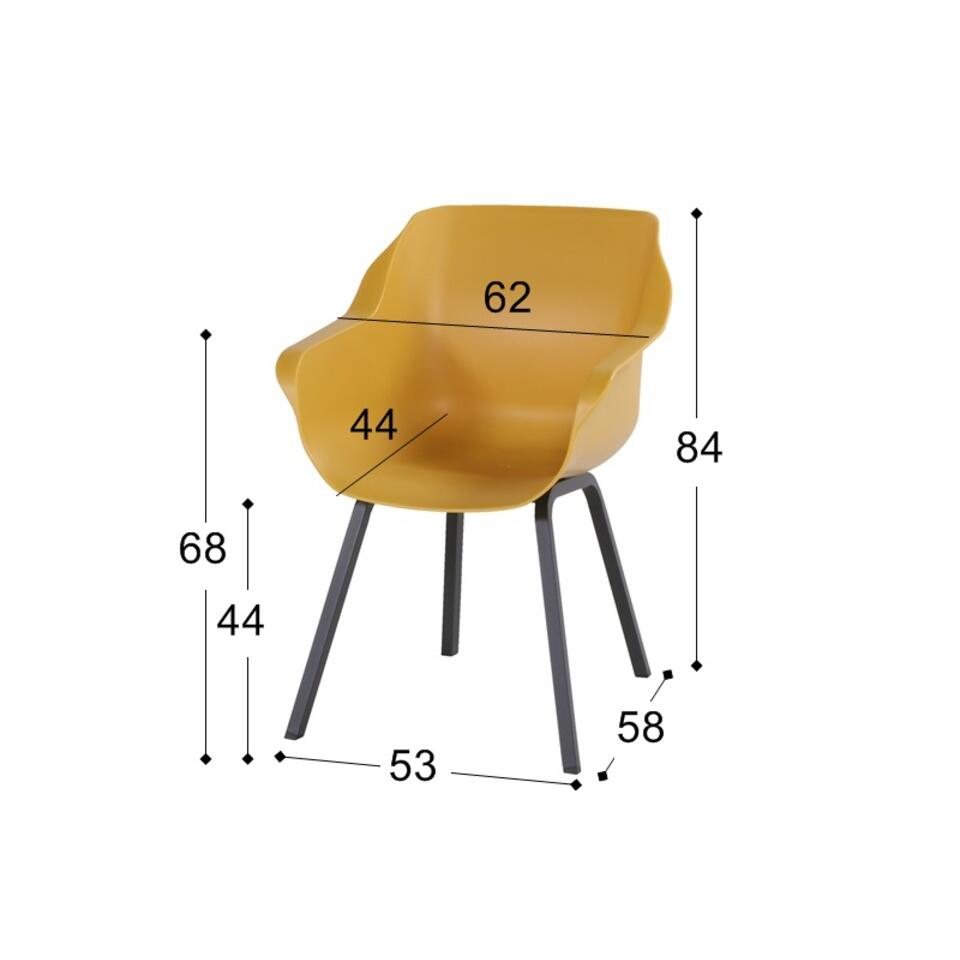 Hartman Sophie tuinstoel curry yellow/Rome brown 100 cm. - 5-delig