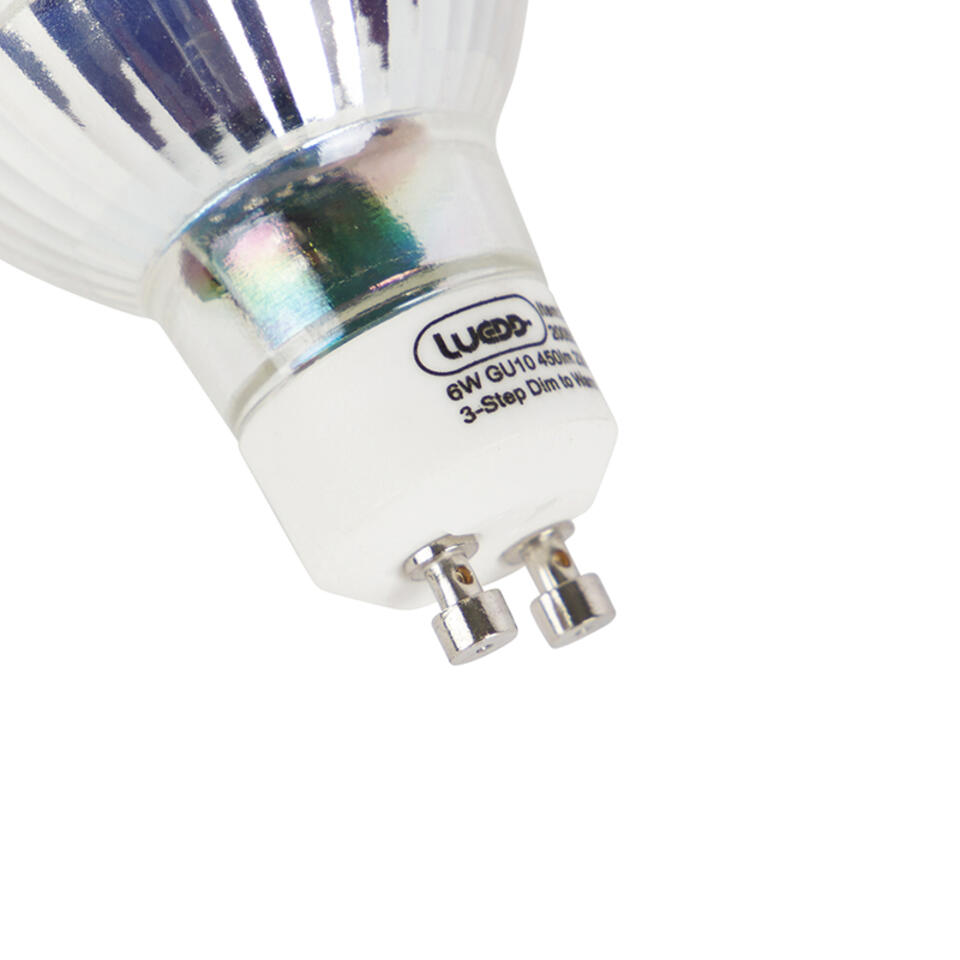 LUEDD GU10 3-staps dim to warm LED lamp 6W 450 lm