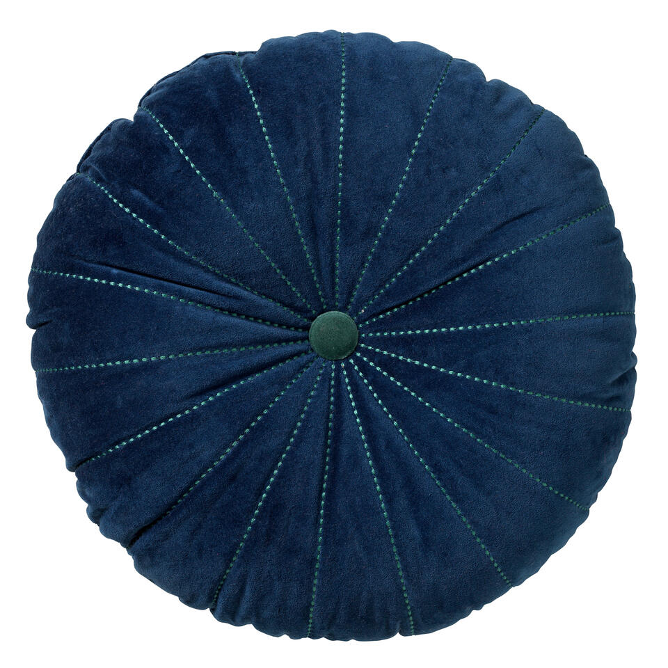 MAAN - Sierkussen rond velvet Insignia Blue 50 cm - blauw