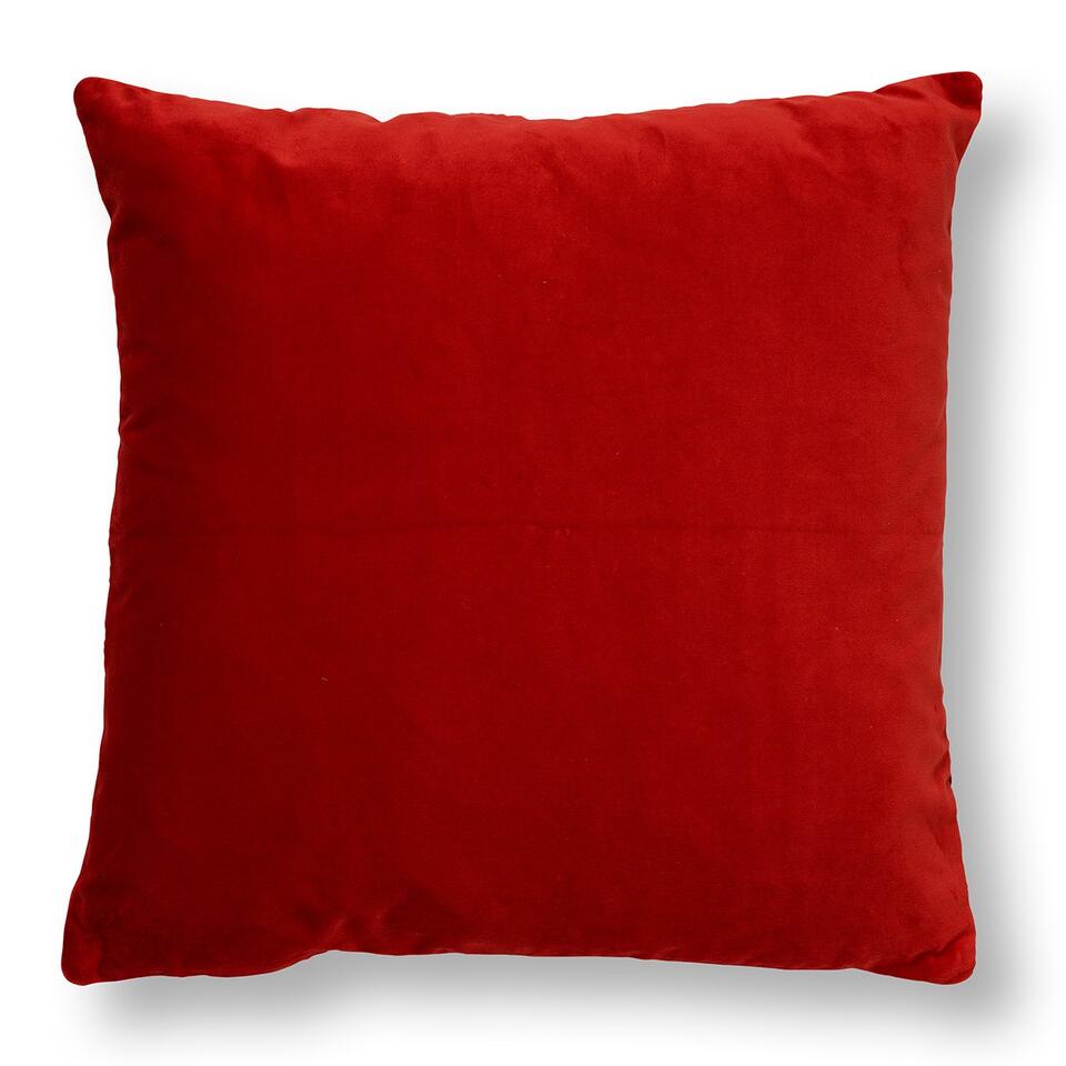 PEBBE - Kussenhoes velvet Aurora Red 45x45 cm - rood