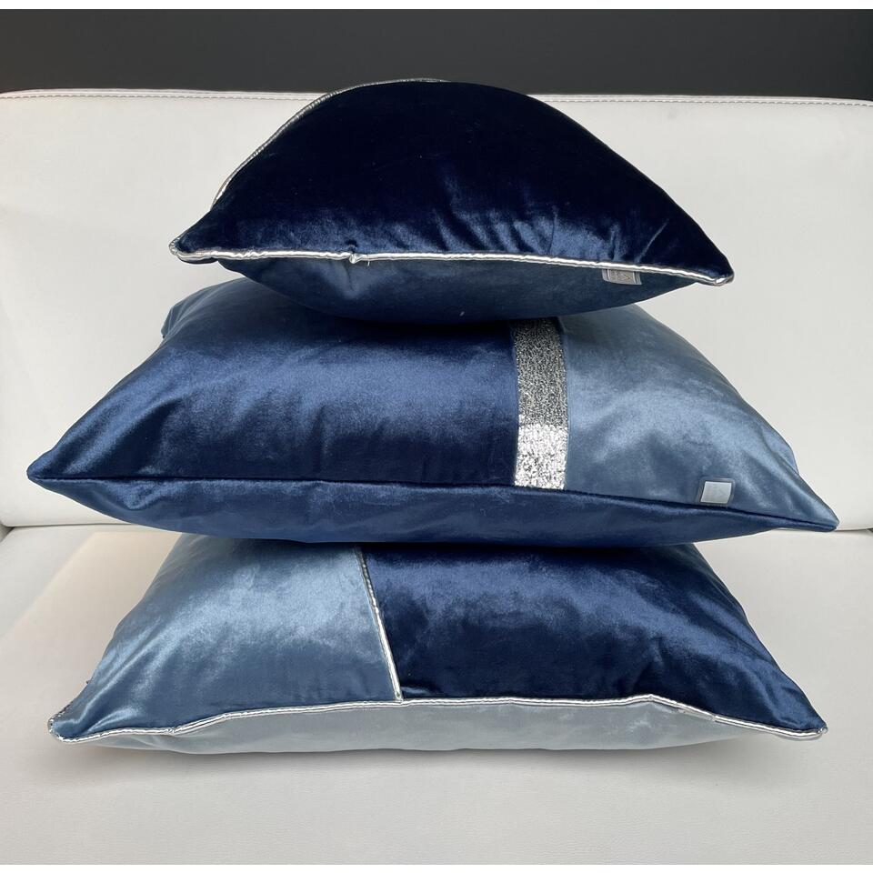 SANDRINE - Kussenhoes blauw 45x45 cm