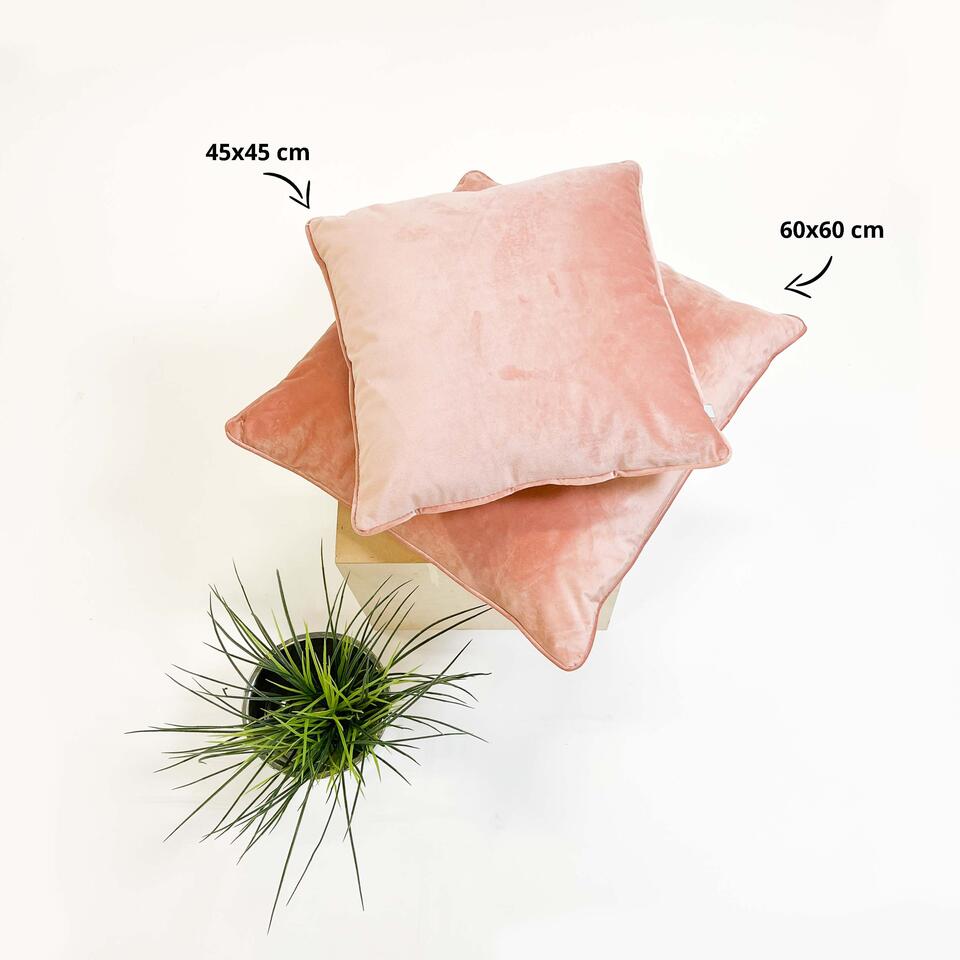 FINN - Kussenhoes velvet Muted Clay 60x60 cm - roze -