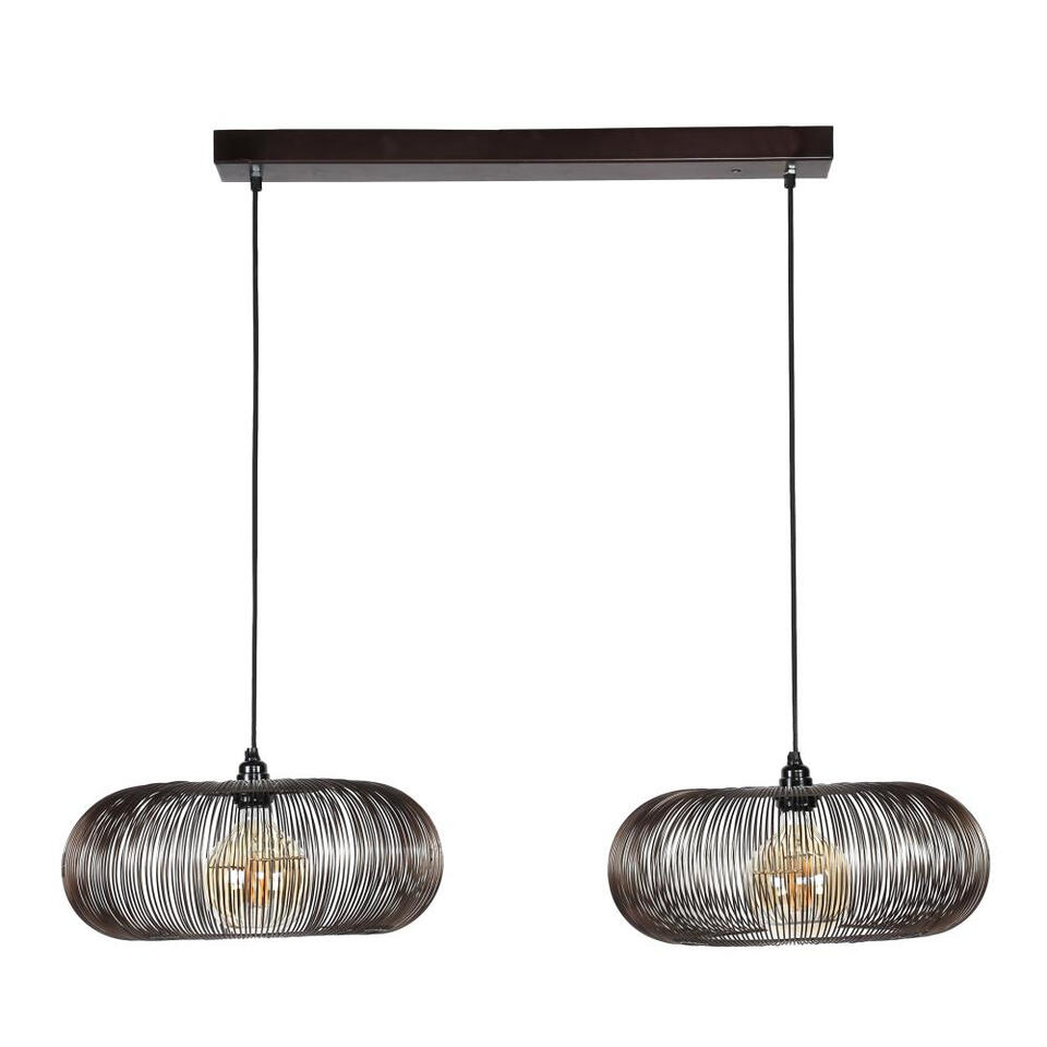 Meubel Hanglamp 2-Lichts - Metaal - Ø43cm - Lamp Disk Vorm | Leen Bakker