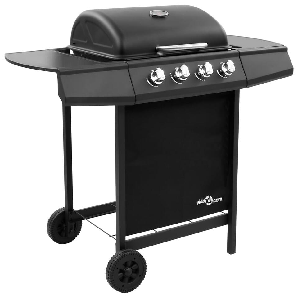 vidaXL Gasbarbecue-grill met 4 branders zwart product