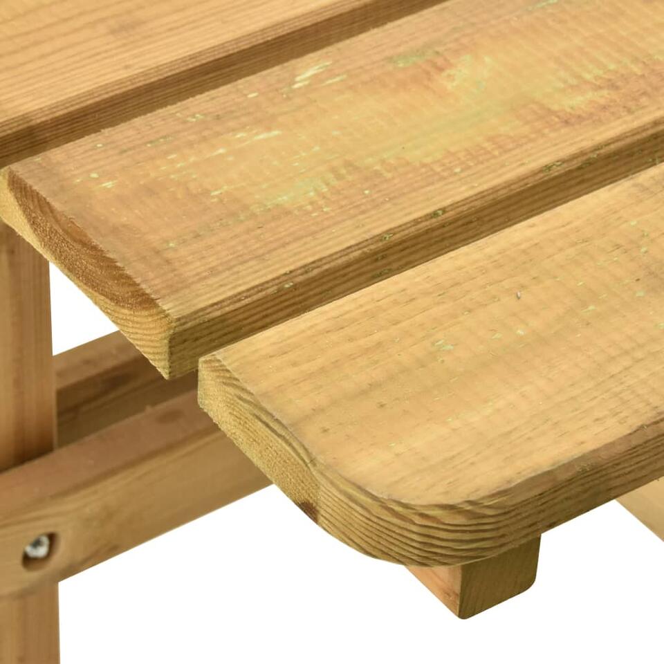 vidaXL Picknicktafel 4 zijden 172x172x73 cm geïmpregneerd grenenhout