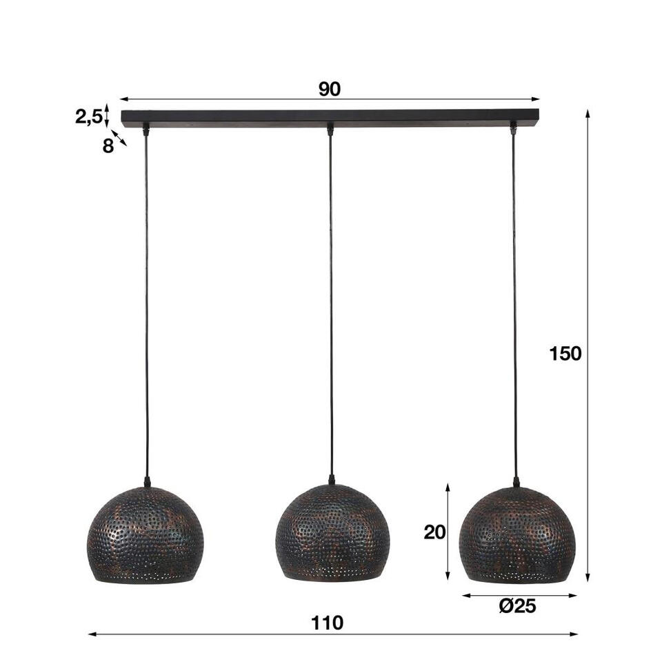 Vernauwd morfine Wiskunde Giga Meubel Hanglamp 3-Lichts - Ø25cm - Metaal - Lamp Punch Bol | Leen  Bakker
