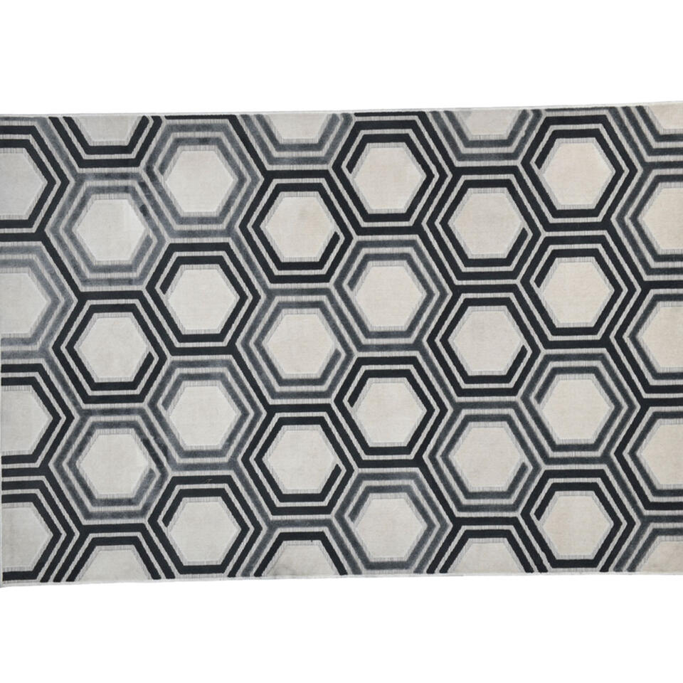 Garden Impressions Buitenkleed Hexagon 120x170 cm - smart black
