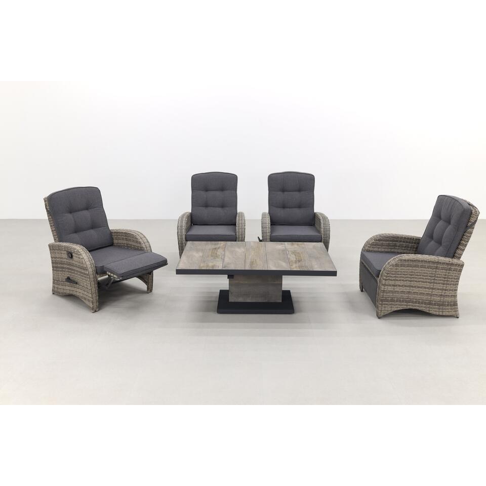 VDG Casablanca/Jersey Deluxe verstelbare stoel loungeset - 5-delig