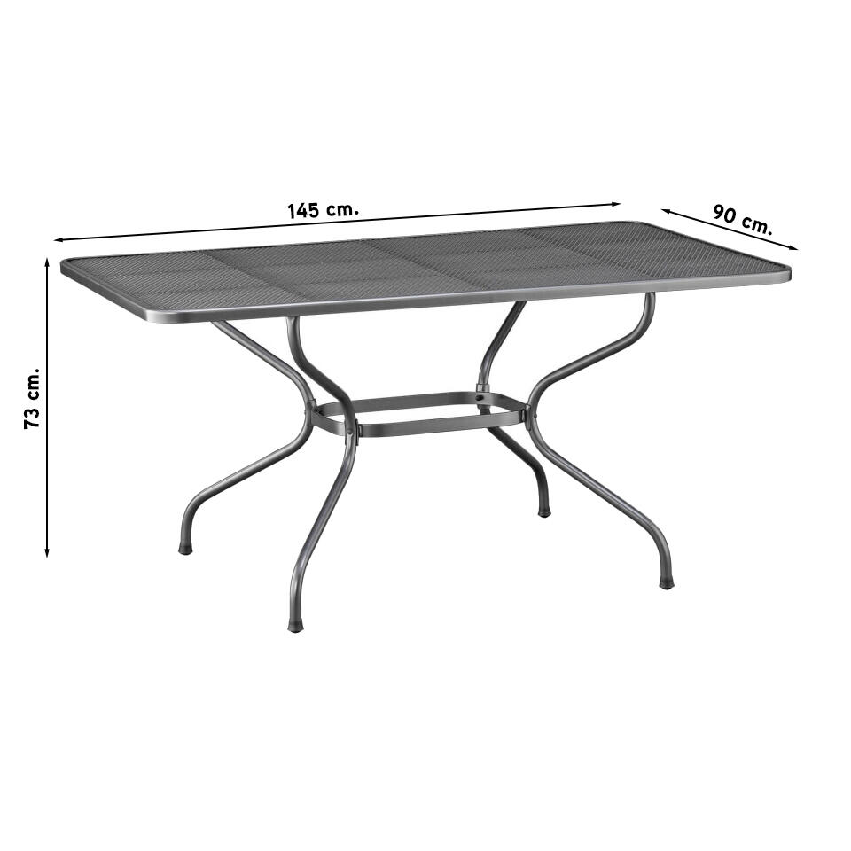 Kettler strekmetaal tafel 145x90 cm