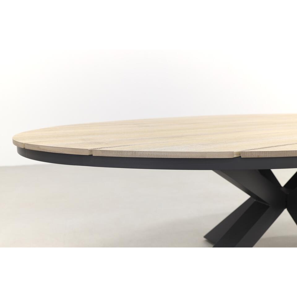 4 Seasons Fabrice antraciet/GI Edison 220x115 cm. - ovale tafel