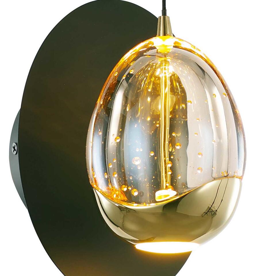 Highlight Wandlamp Golden Egg 1 lichts amber-zwart