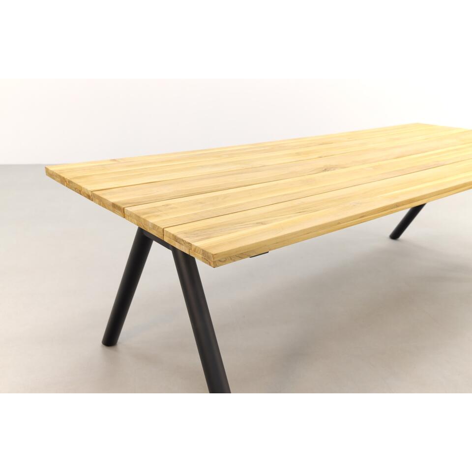 Hartman tuinset Sophie Studio Yellow/Mason teak tafel 240 cm. + bank
