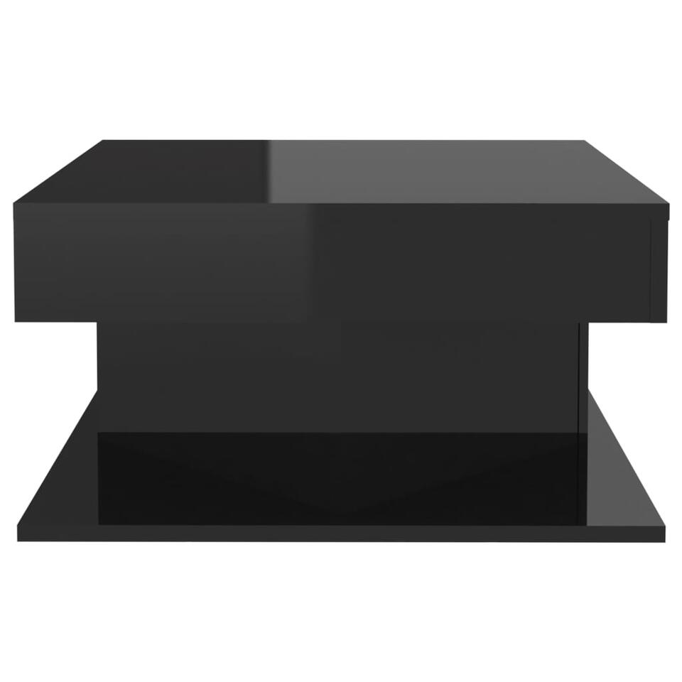 vidaXL Salontafel 57x57x30 cm spaanplaat hoogglans zwart