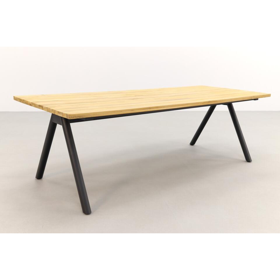 Hartman tuinset Sophie Studio Black/Mason teak tafel 240 cm. 7-delig