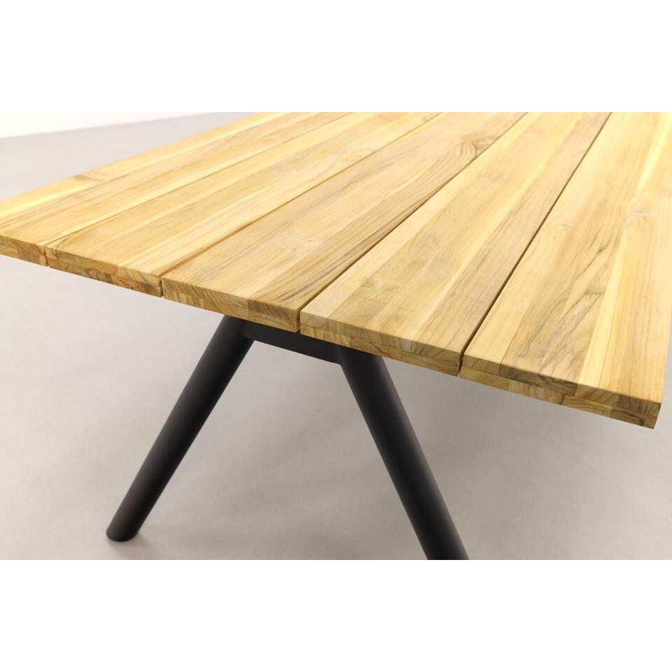 VDG Teresa Terra/Mason teak tafel 240 cm. - 7-delig - stapelbaar