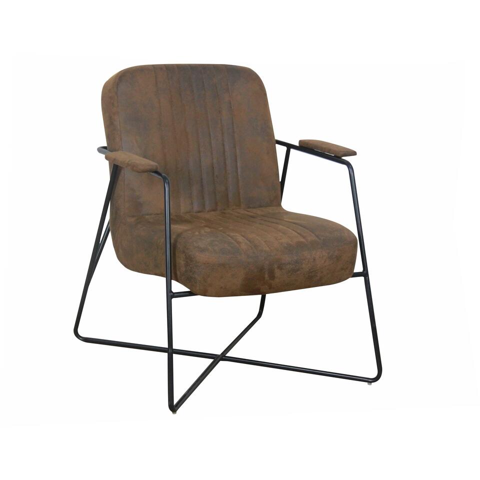 Industriële fauteuil stof cognac Henderson - Microvezel - Bruin