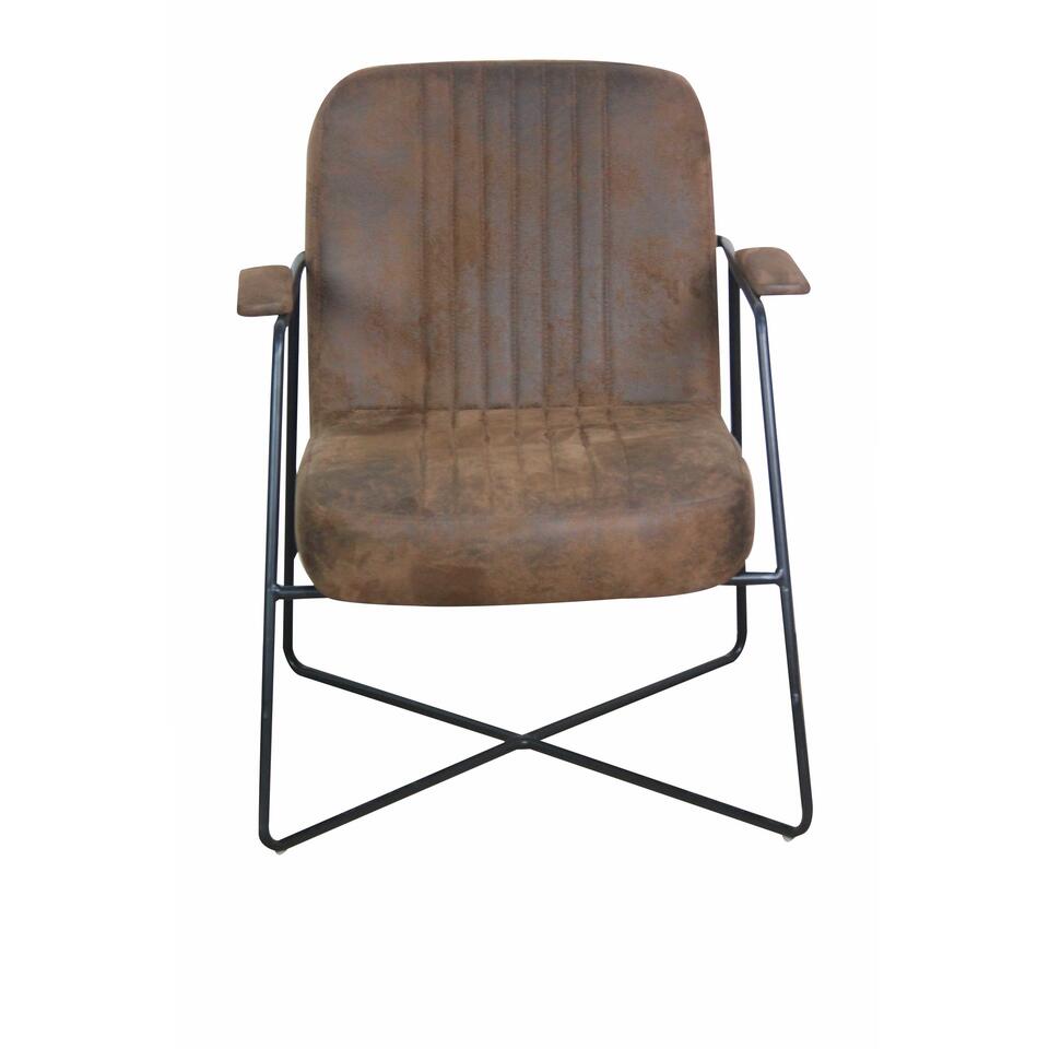 Industriële fauteuil stof cognac Henderson - Microvezel - Bruin