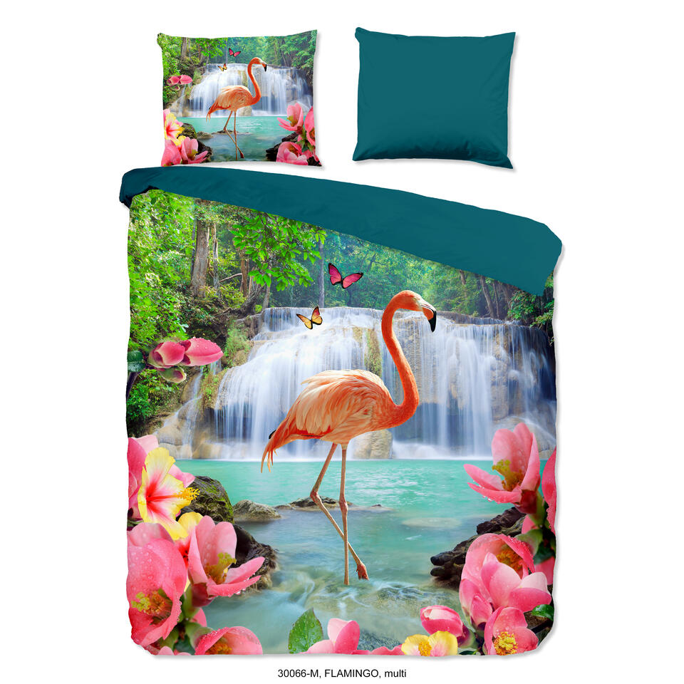 Compliment Sympton Ru Pure Dekbedovertrek "Flamingo" - Multi - (240x220 cm) | Leen Bakker