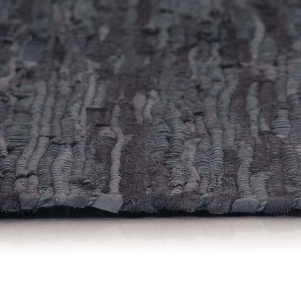 vidaXL Vloerkleed Chindi handgeweven 160x230 cm leer grijs