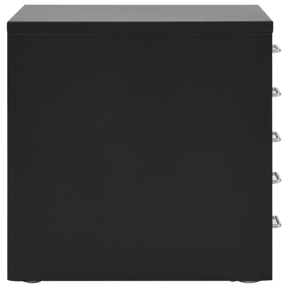 vidaXL Archiefkast met 5 lades 28x35x35 cm metaal zwart