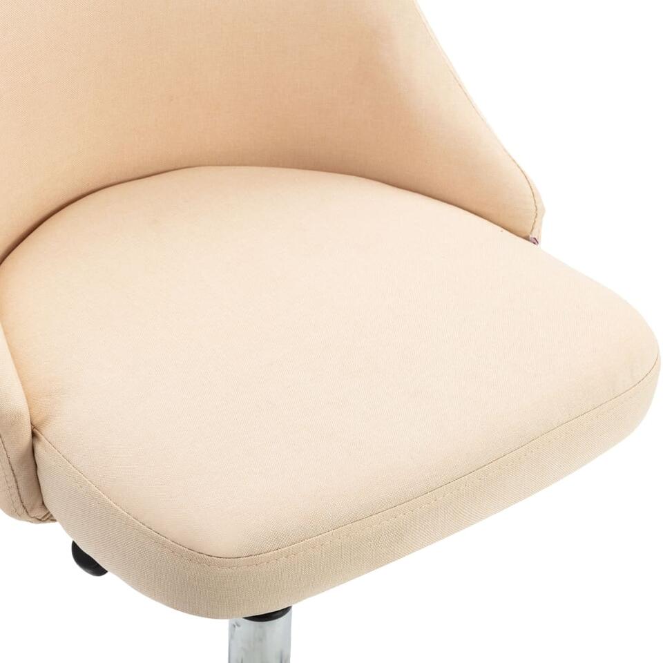 vidaXL Kantoorstoelen met wieltjes 2 st stof crème