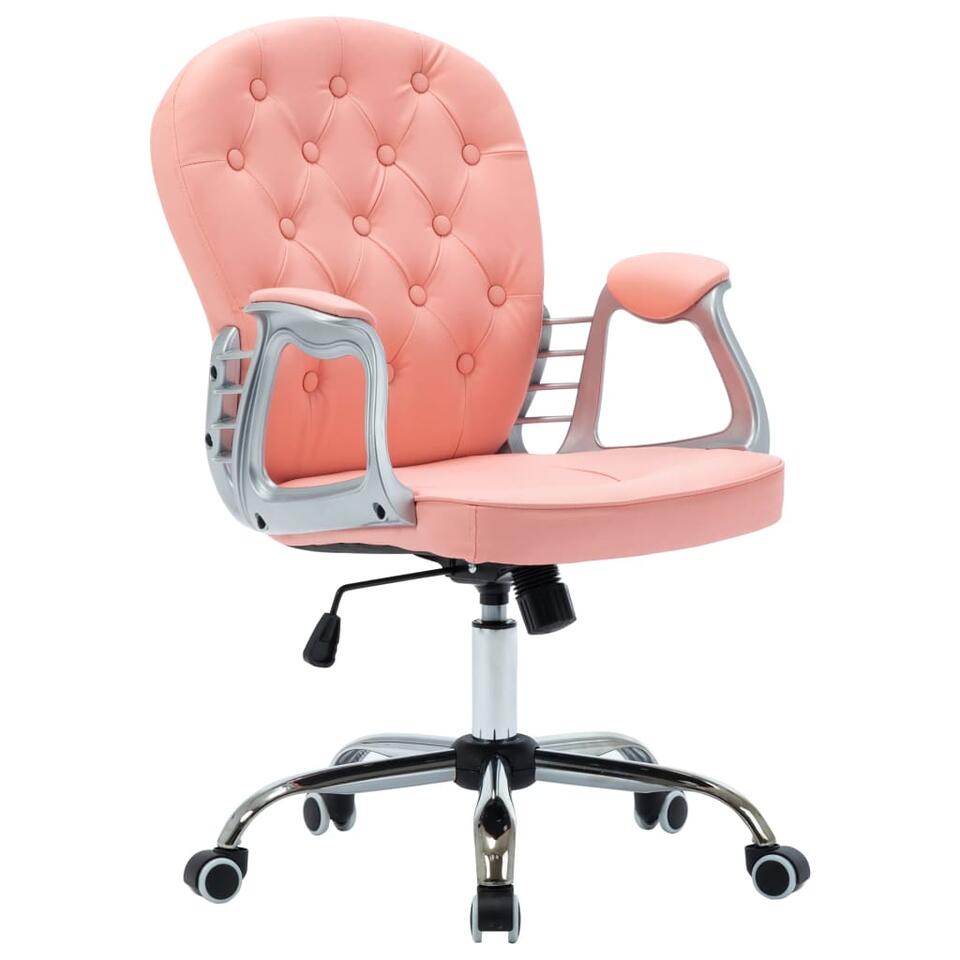 vidaXL Kantoorstoel draaibaar kunstleer roze product
