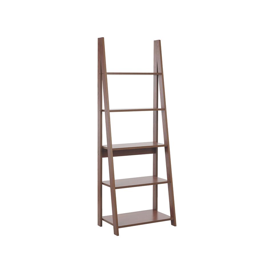 Beliani Ladderkast WILTON - Donkere houtkleur vezelplaat