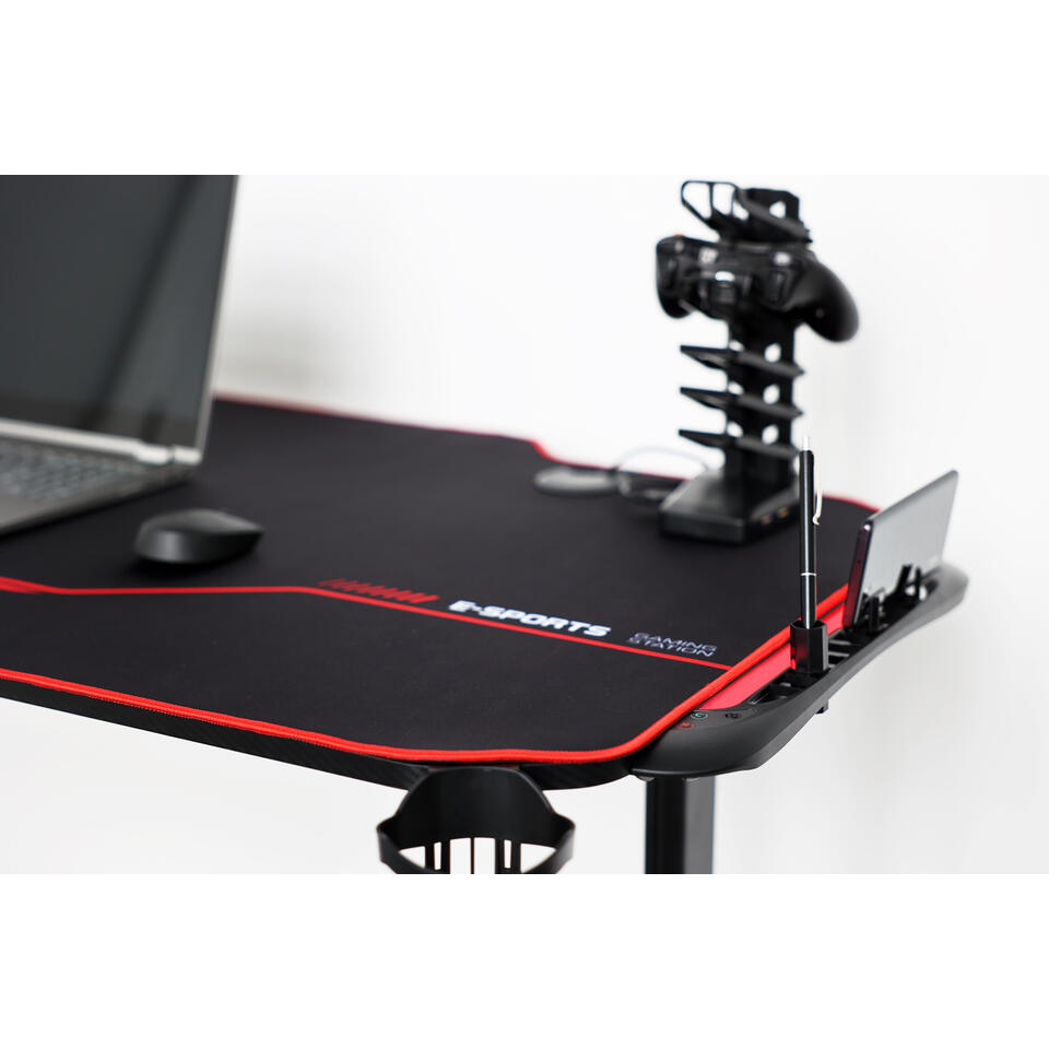 Gaming bureau zwart/rood - 140x66 cm